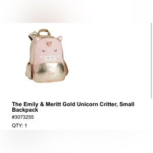 Pink and Gold Unicorn Backpack